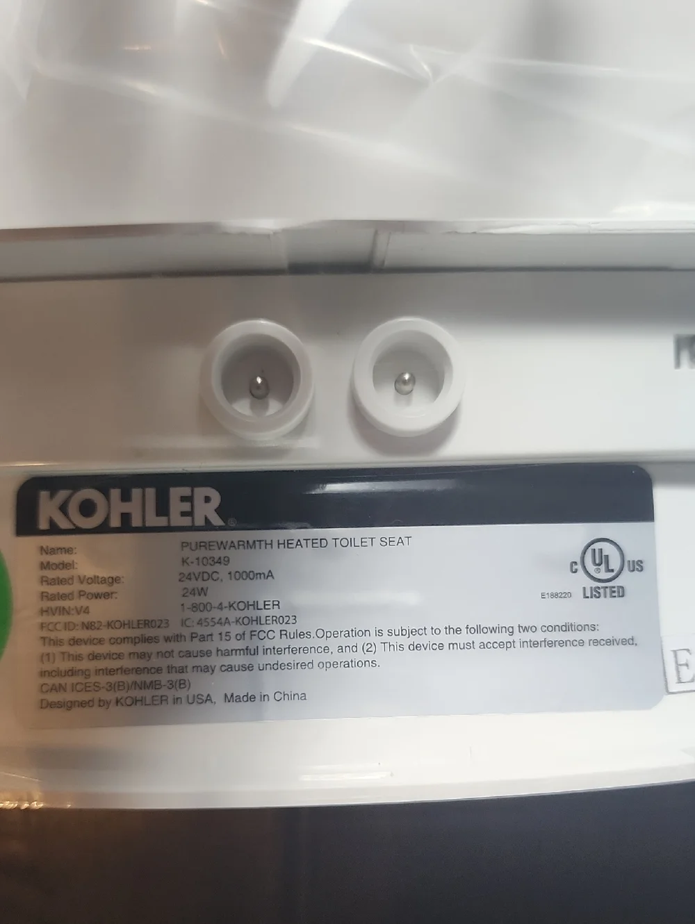KOHLER PureWarmth White Elongated Toilet Seat Model K-10349